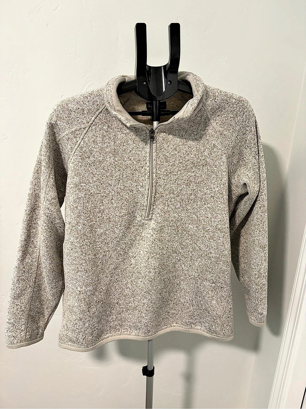 STORMPACK Quarter-Zip Fleece Pullover Brown & Gray Size Large